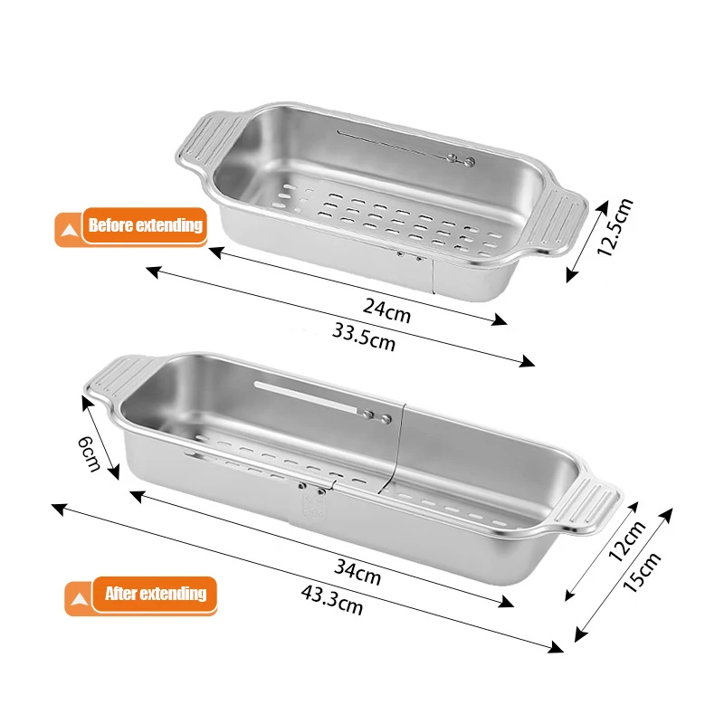 Telescopic Stainless Steel Sink Strainer Adjustable Kitchen Drain Basket for Pasta Fruit Vegetable Dish Washing Food Catcher
Telescopic Stainless Steel Sink Strainer Adjustable Kitchen Drain Basket for Pasta Fruit Vegetable Dish Washing Food Catcher