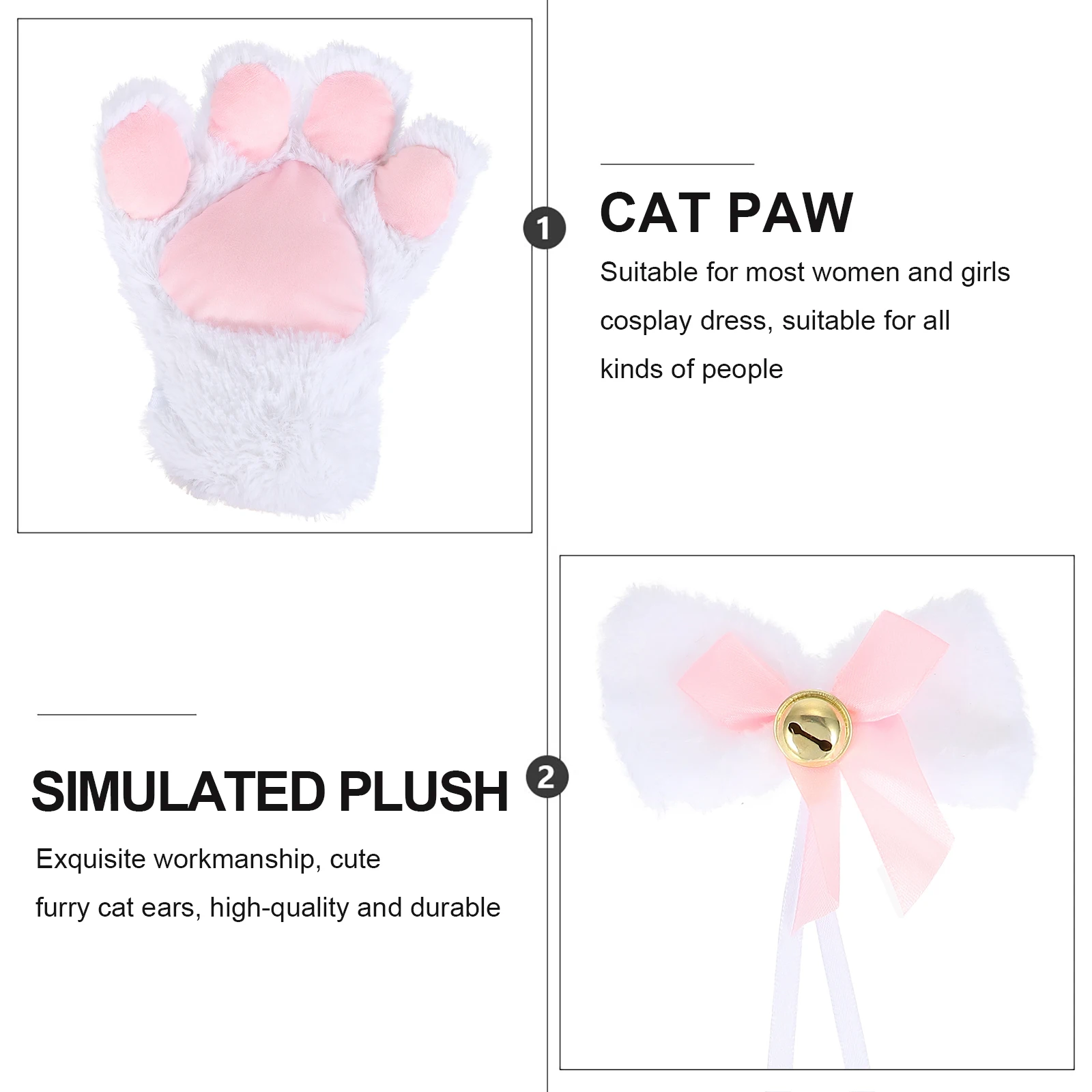 3pcs Cat Girl Cosplay Costume Ears Headband Set Kitten Suit for Christmas Party Masquerade Role Play Performance
3pcs Cat Girl Cosplay Costume Ears Headband Set Kitten Suit for Christmas Party Masquerade Role Play Performance