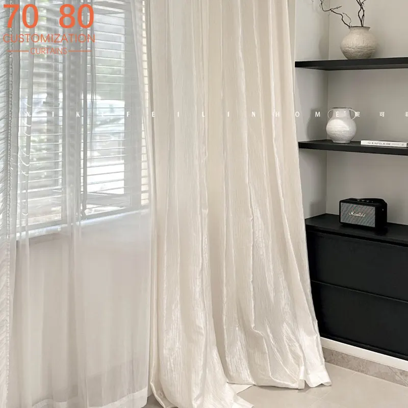 New Pearl Light Pleated Beige Window Screen Curtains for Living Room Bedroom Balcony Floating Window Customized French Window
New Pearl Light Pleated Beige Window Screen Curtains for Living Room Bedroom Balcony Floating Window Customized French Window