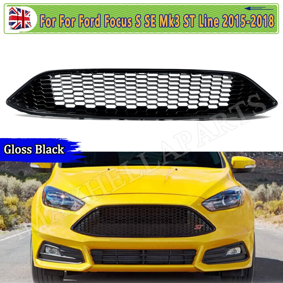 Front Grille Bumper Grid For Ford Focus MK3 Facelift 2015 2016 2017 2018 ST Line Honeycomb Diesel Saloon Gloss Black Grille
Front Grille Bumper Grid For Ford Focus MK3 Facelift 2015 2016 2017 2018 ST Line Honeycomb Diesel Saloon Gloss Black Grille