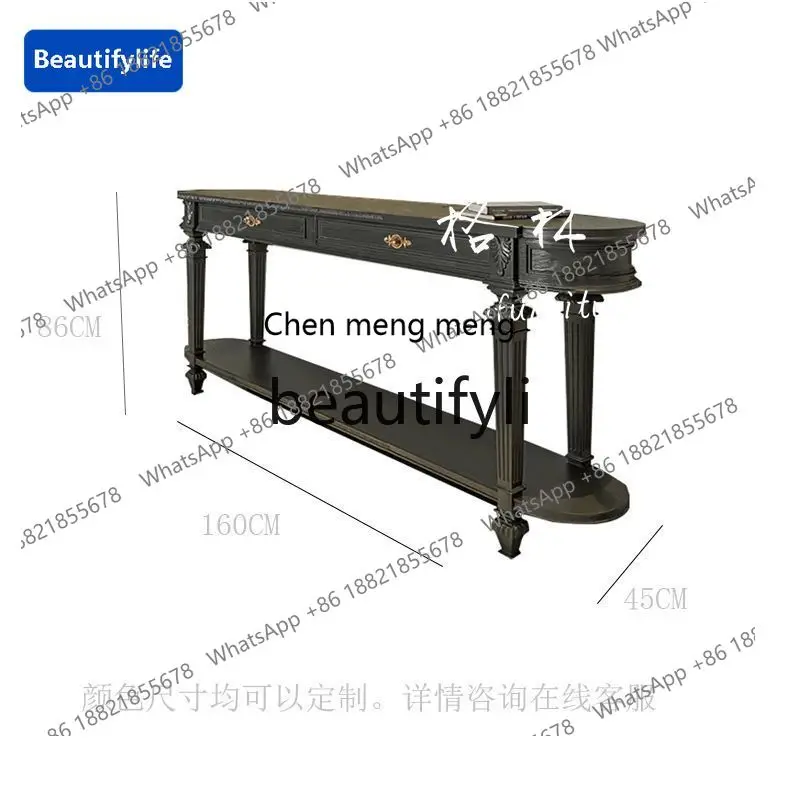 cqy French retro solid wood porch Taimei decorative side cabinet partition storage table against the wall
cqy French retro solid wood porch Taimei decorative side cabinet partition storage table against the wall