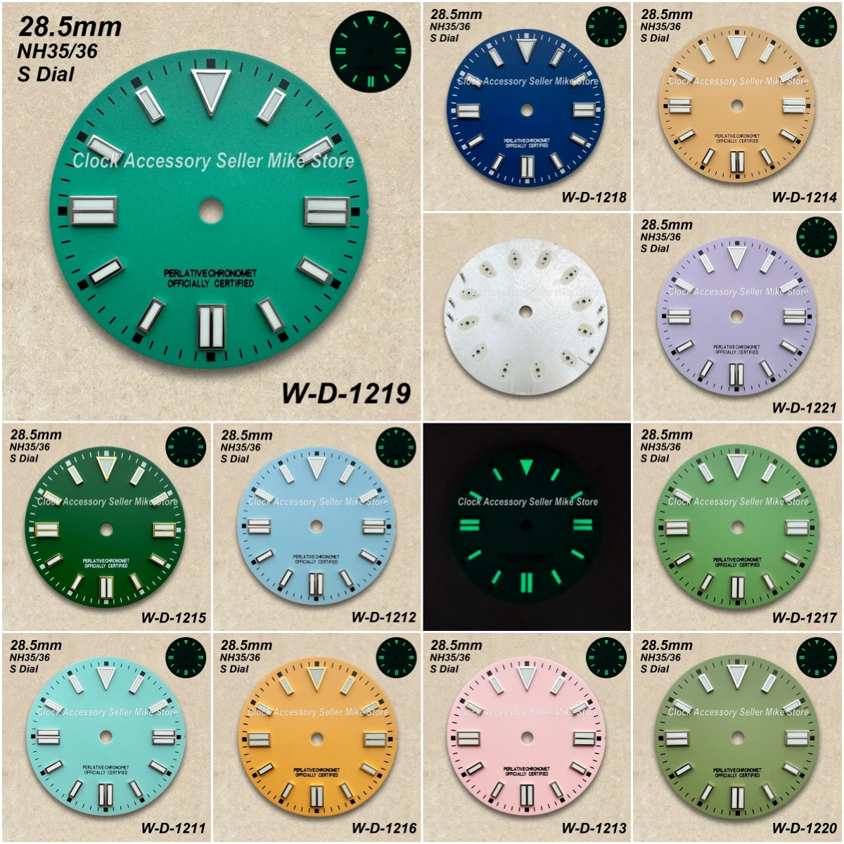 28.5mm S Logo NH35 Dial Matte Dial Fit NH35 Movement C3 Strong Green Luminous Day Just NH35 Watch Modification Accessories
28.5mm S Logo NH35 Dial Matte Dial Fit NH35 Movement C3 Strong Green Luminous Day Just NH35 Watch Modification Accessories