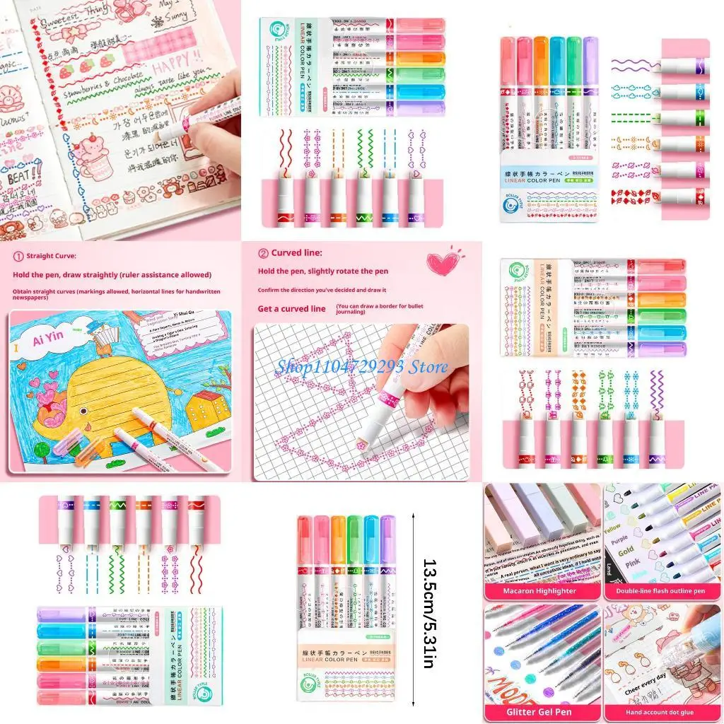 Y2GD 6PCS Curves Markers Color Art Pens For Students Teachers Vibrant Smooth Writing
Y2GD 6PCS Curves Markers Color Art Pens For Students Teachers Vibrant Smooth Writing