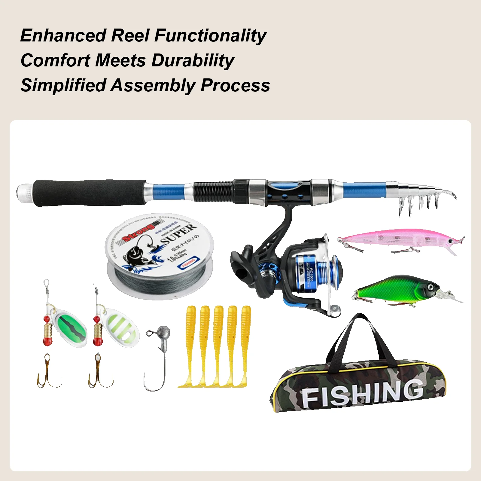 Fishing Rod And Reel Combo Fishing Pole Combo For Adults Outdoor Gear Bass Lures Tool Kit Accessories With Carrying Bag For
Fishing Rod And Reel Combo Fishing Pole Combo For Adults Outdoor Gear Bass Lures Tool Kit Accessories With Carrying Bag For