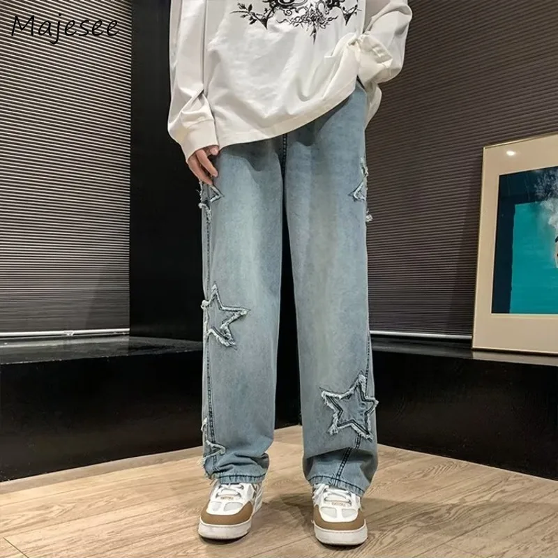 Jeans Men American High Street Star Vintage All-match Teens Youthful Cool Unisex Casual Harajuku Stylish Loose Streetwear Chic
Jeans Men American High Street Star Vintage All-match Teens Youthful Cool Unisex Casual Harajuku Stylish Loose Streetwear Chic