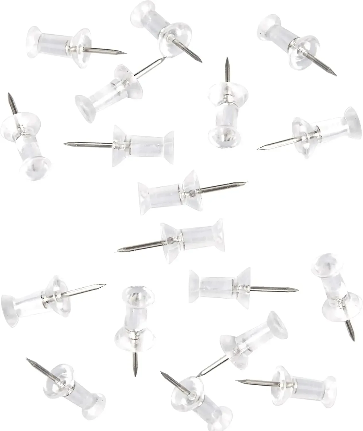 100 Clear Plastic Push Pins With Steel Points For Wall, Corkboard, Maps, Photos - Home Office Craft
100 Clear Plastic Push Pins With Steel Points For Wall, Corkboard, Maps, Photos - Home Office Craft