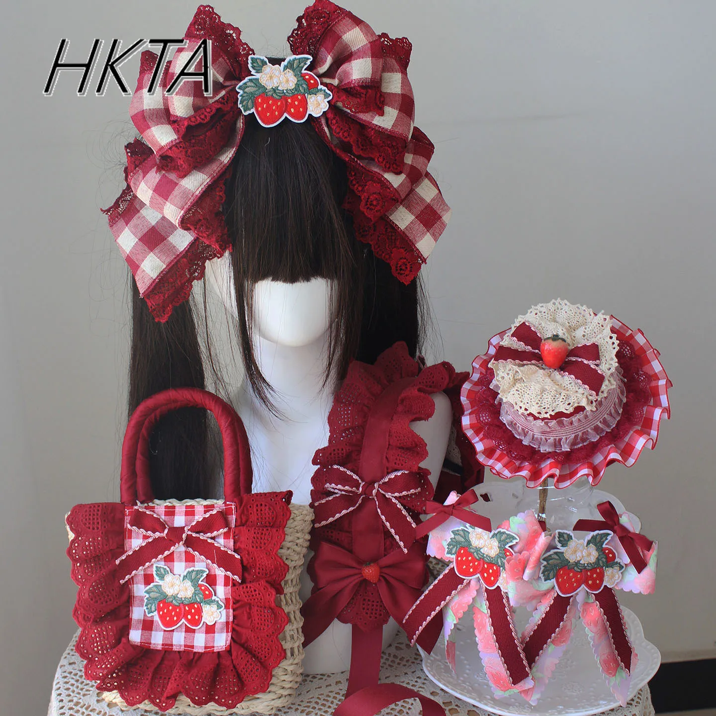 Lolita Small Sweet Cute Strawberry Burgundy Top Hat Women Handmade Mass Production Type Versatile Bow Edge Clip Headband Girls
Lolita Small Sweet Cute Strawberry Burgundy Top Hat Women Handmade Mass Production Type Versatile Bow Edge Clip Headband Girls