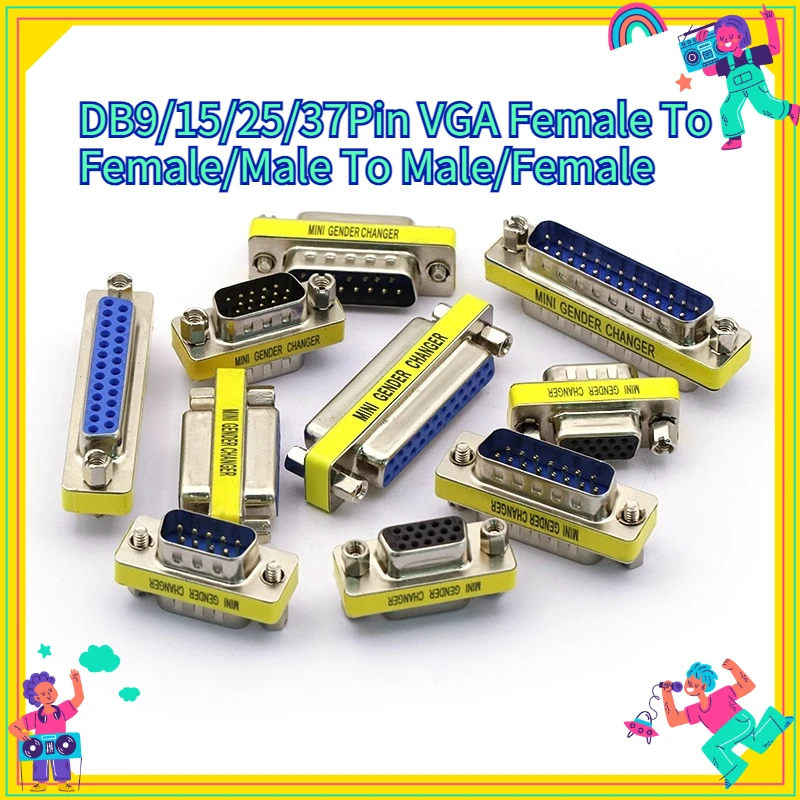 DB9/15/25/37Pin VGA Female To Female/Male To Male/Female Rs232 Serial Port Com Connector Mini Gender Changer Adapter Null Modem
DB9/15/25/37Pin VGA Female To Female/Male To Male/Female Rs232 Serial Port Com Connector Mini Gender Changer Adapter Null Modem