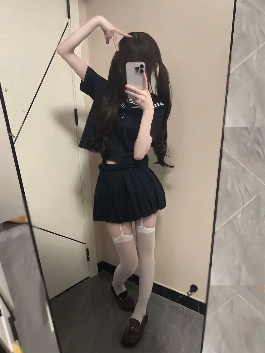 School Uniform Style JK Outfit New Design Traditional Black Three Book Short Sleeve Sailor Suit Skirt Set Women's Fashion Ens...
School Uniform Style JK Outfit New Design Traditional Black Three Book Short Sleeve Sailor Suit Skirt Set Women's Fashion Ens...