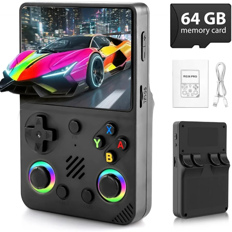 RG36PRO Retro Handheld Game Console - Open Source System,3.5"IPS Screen,30,000+ Classic Games,64G TF card, 3000mAh Battery,Porta
RG36PRO Retro Handheld Game Console - Open Source System,3.5"IPS Screen,30,000+ Classic Games,64G TF card, 3000mAh Battery,Porta