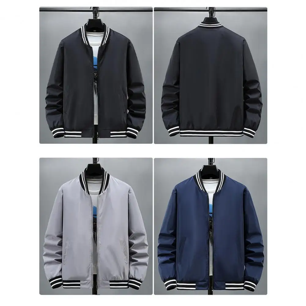 Men Outerwear Men Baseball Jacket Stylish Men's Baseball Jacket with Stand Collar Long Sleeve Striped for Gym for Active
Men Outerwear Men Baseball Jacket Stylish Men's Baseball Jacket with Stand Collar Long Sleeve Striped for Gym for Active
