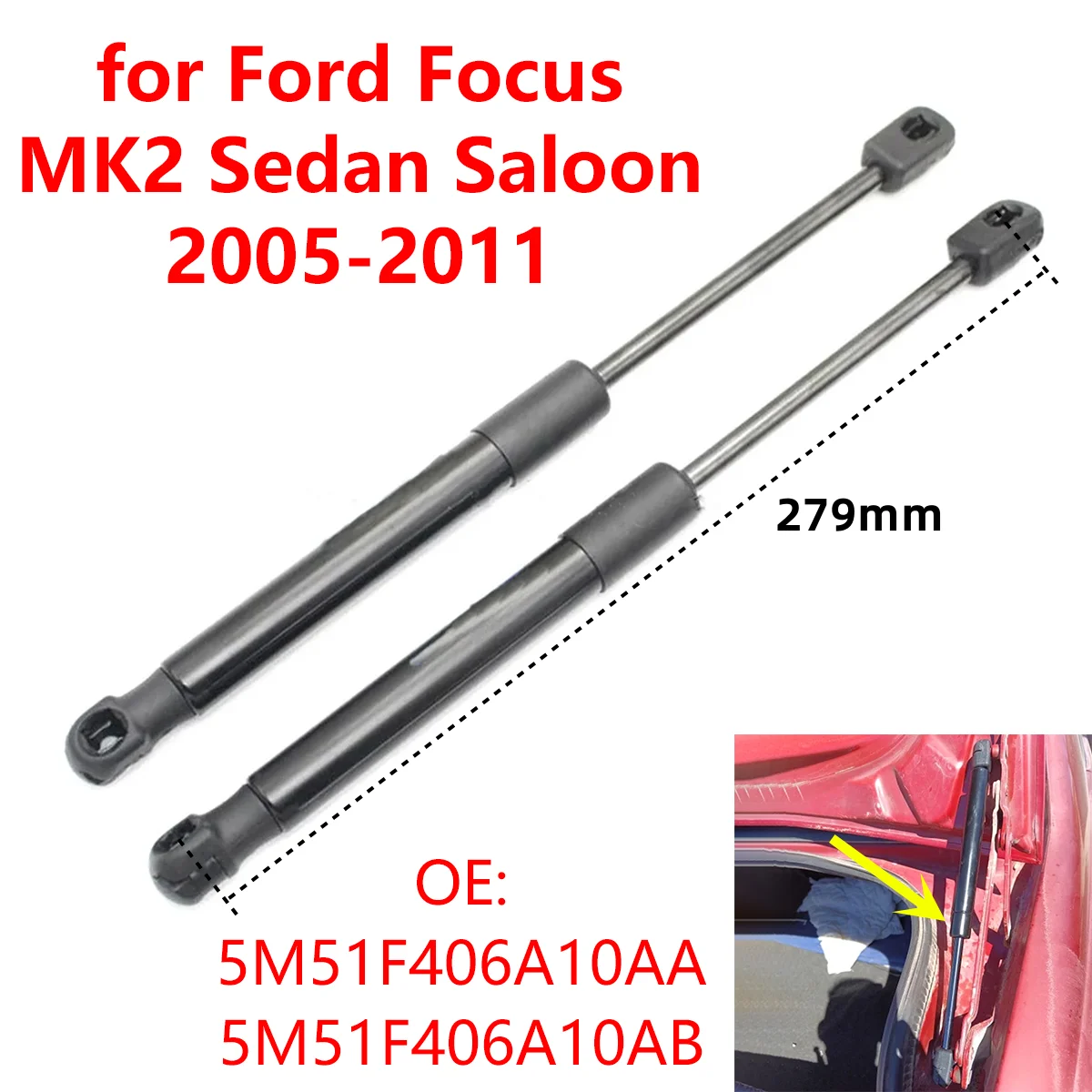 2Pcs 5M51F406A10AA Car Rear Trunk Boot Tailgate Gas Struts Lift Support Rods for Ford Focus MK2 Sedan Saloon 2005-2011
2Pcs 5M51F406A10AA Car Rear Trunk Boot Tailgate Gas Struts Lift Support Rods for Ford Focus MK2 Sedan Saloon 2005-2011