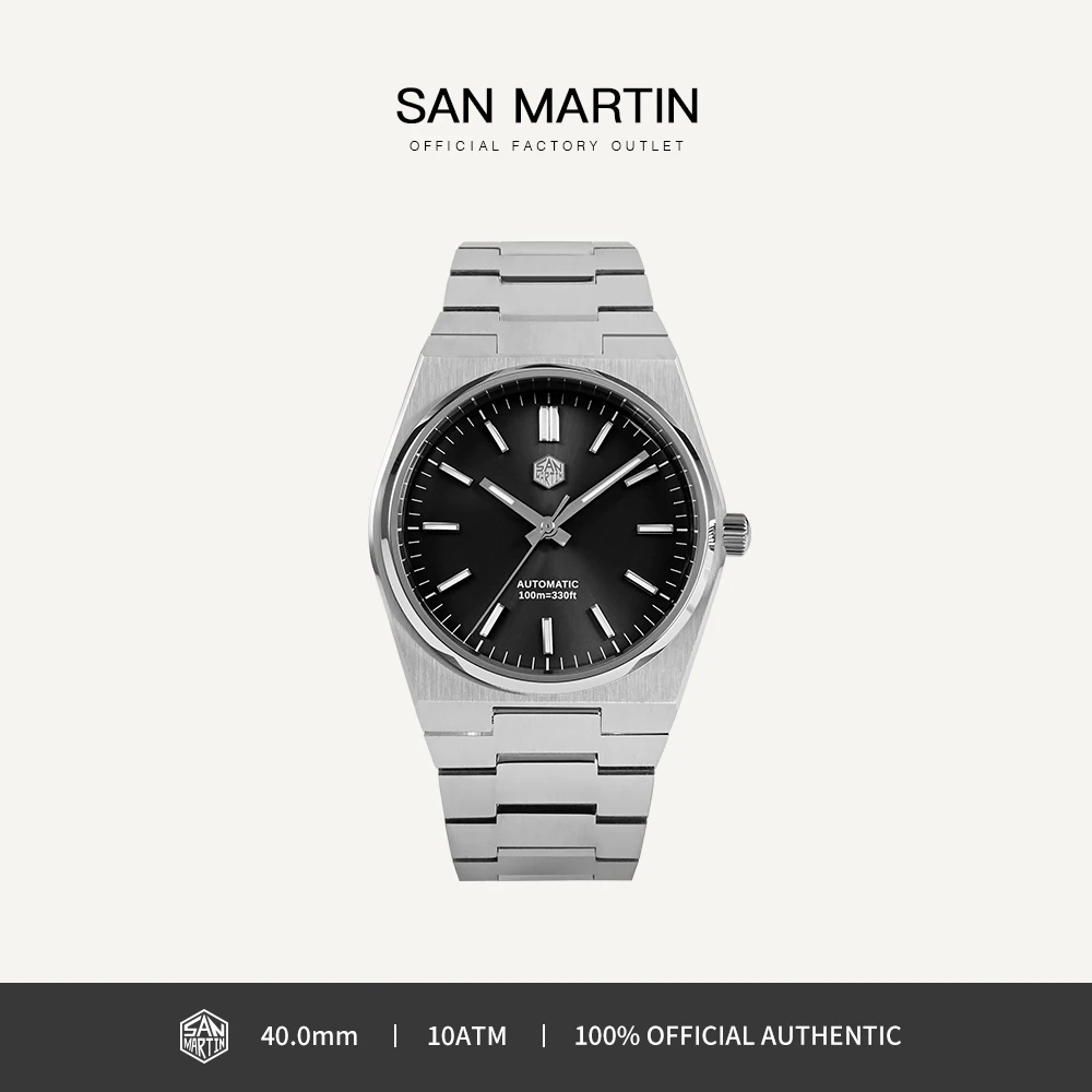 San Martin Classic Luxury Men Watch Stainless Steel 40mm Dress Miyota 9015 Automatic Mechanical Wristwatch Sapphires BGW-9 10Bar
San Martin Classic Luxury Men Watch Stainless Steel 40mm Dress Miyota 9015 Automatic Mechanical Wristwatch Sapphires BGW-9 10Bar