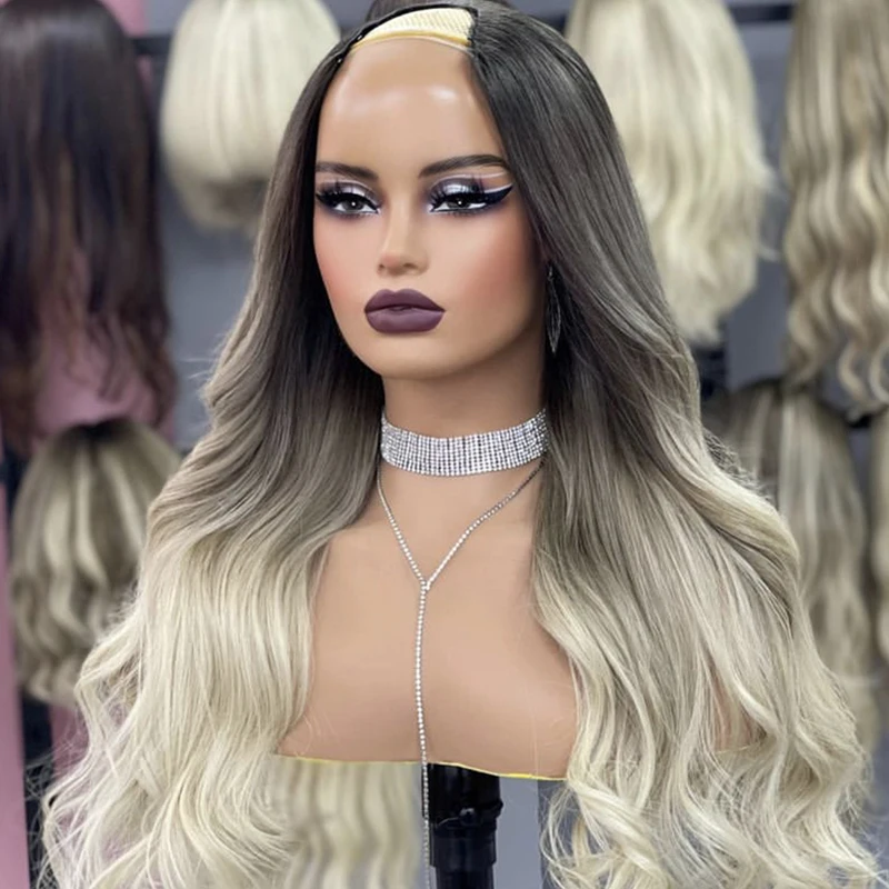100% Human Hair Grey ombre Light Platinum Blonde Wavy 2x4 Size V Part Wigs Adjustable Straps Glueless U Part Wigs with Clips
100% Human Hair Grey ombre Light Platinum Blonde Wavy 2x4 Size V Part Wigs Adjustable Straps Glueless U Part Wigs with Clips