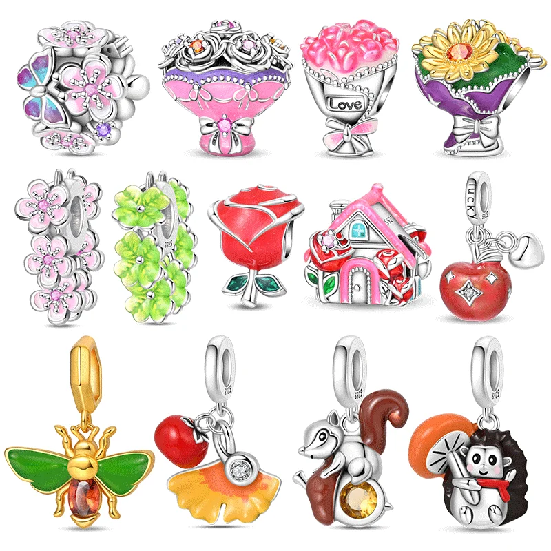 Hot Sale Charms 925 Sterling Silver Hedgehog Lucky Clover Rose Cherry Blossom Beads Fit Bracelet Fine Women DIY Jewelry Gifts
Hot Sale Charms 925 Sterling Silver Hedgehog Lucky Clover Rose Cherry Blossom Beads Fit Bracelet Fine Women DIY Jewelry Gifts