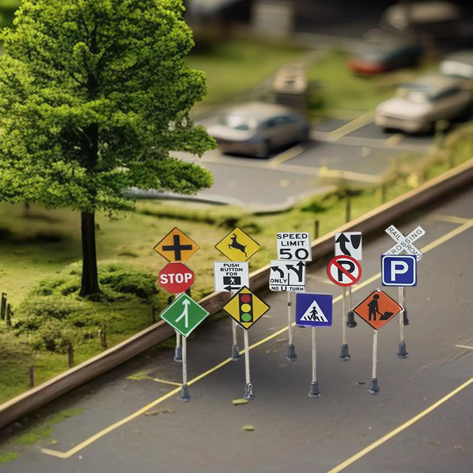 14x Mini Traffic Sign Models Micro Landscape Accessories Educational Traffic Toys for Micro Landscape Scene Layout 1/87 HO Scale
14x Mini Traffic Sign Models Micro Landscape Accessories Educational Traffic Toys for Micro Landscape Scene Layout 1/87 HO Scale