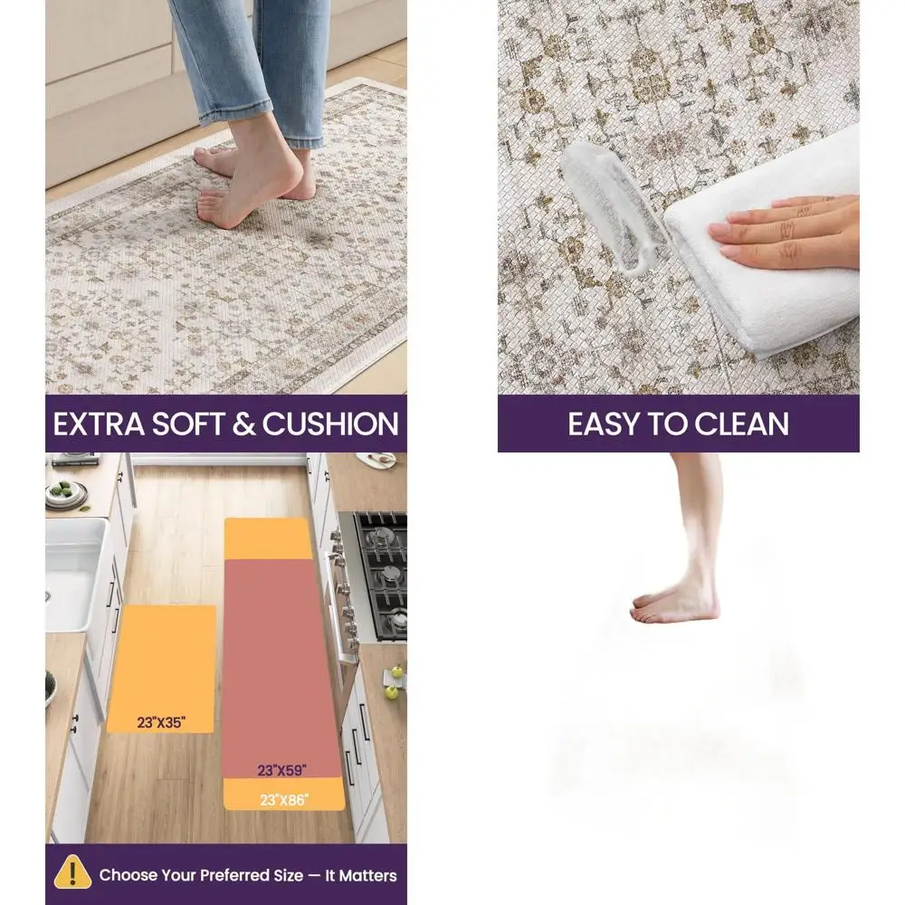 Мягкий кухонный напольный коврик против усталости, длина 23x86, водонепроницаемая пена с цветочным принтом для удобного стояния, бежевый/цвета слоновой кости
Мягкий кухонный напольный коврик против усталости, длина 23x86, водонепроницаемая пена с цветочным принтом для удобного стояния, бежевый/цвета слоновой кости