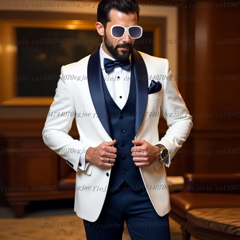 Белый, темно-синий мужской костюм, официальная свадебная вечеринка, жених, жених, деловые мужские смокинги, индивидуальный комплект из трех предметов, куртка, жилет, брюки
Белый, темно-синий мужской костюм, официальная свадебная вечеринка, жених, жених, деловые мужские смокинги, индивидуальный комплект из трех предметов, куртка, жилет, брюки