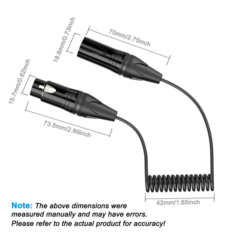 A25P XLR Cable XLR 3-Pin Male To Female Mic Cable Audio Adapter Cord For Microphone Mixer Speaker Amplifier
A25P XLR Cable XLR 3-Pin Male To Female Mic Cable Audio Adapter Cord For Microphone Mixer Speaker Amplifier