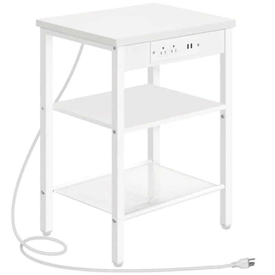 Side Table with Charging Station and USB Port Small End Table for Small Space 3-Tier Nightstand with Adjustable Shelf for Livin
Side Table with Charging Station and USB Port Small End Table for Small Space 3-Tier Nightstand with Adjustable Shelf for Livin