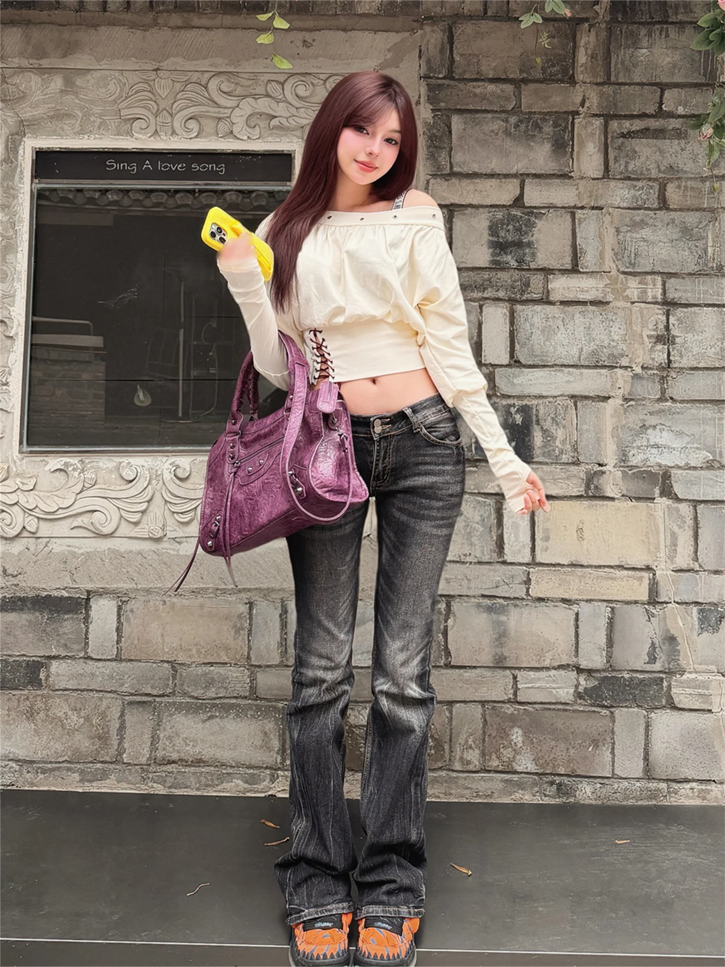 American Style Low Waist Bell Bottom Jeans Women's Slimming Washed Summer Casual Deep Color Floor Length Trousers
American Style Low Waist Bell Bottom Jeans Women's Slimming Washed Summer Casual Deep Color Floor Length Trousers