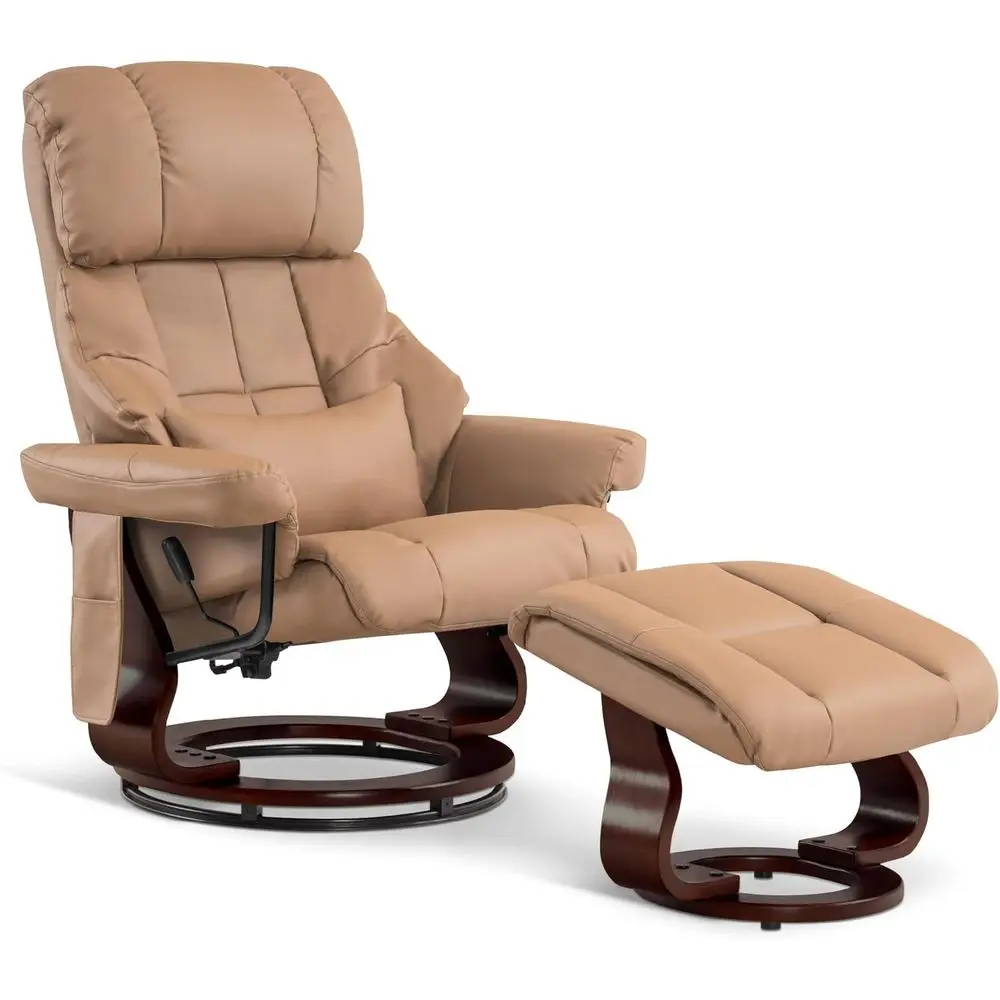 Swivel Recliner Chair with Ottoman, Vibration Massage, Ideal for Small Spaces, Living Room, Office, Cognac Leather
Swivel Recliner Chair with Ottoman, Vibration Massage, Ideal for Small Spaces, Living Room, Office, Cognac Leather