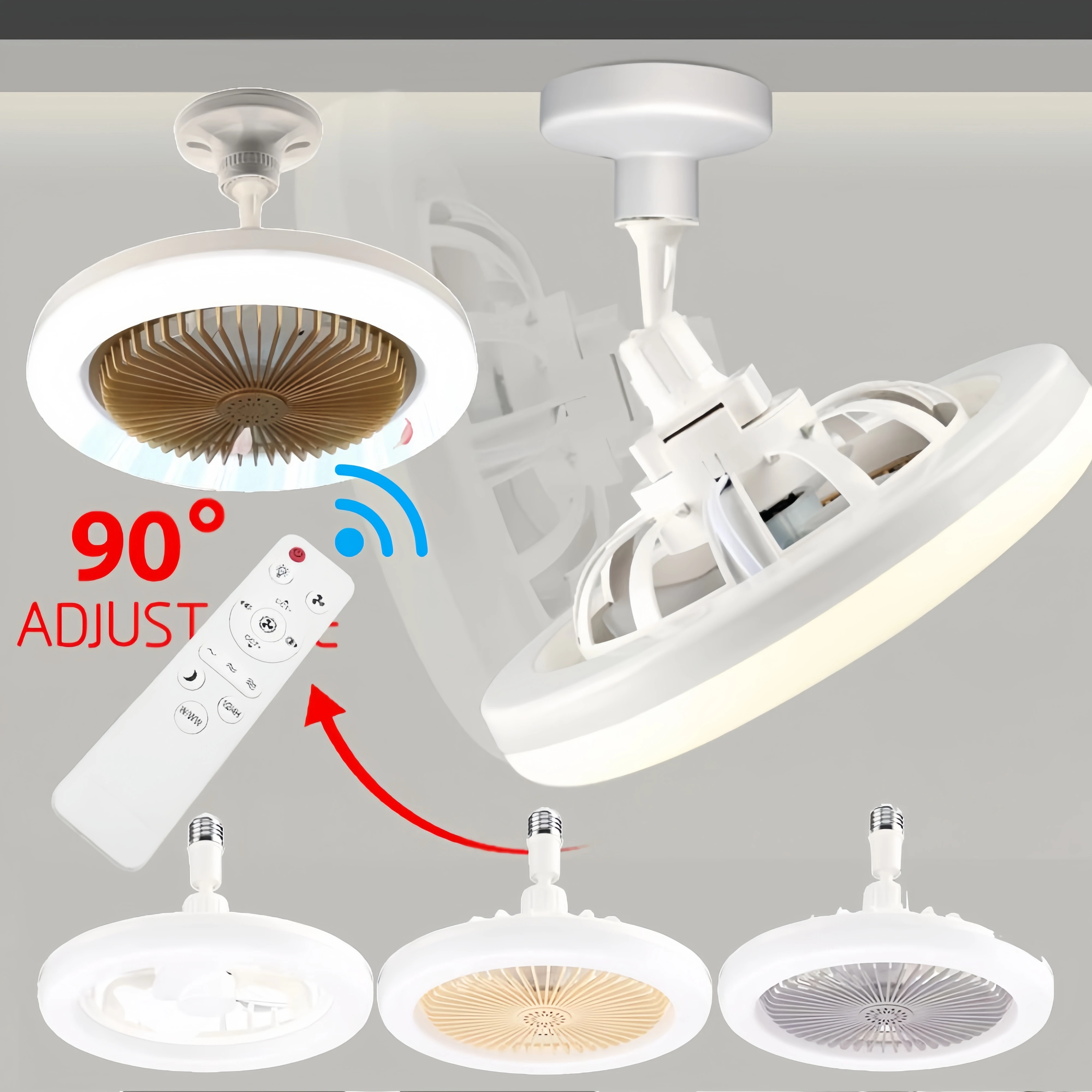 E26/E27 Розетка для вентилятора с дистанционным управлением Потолочный вентилятор с регулируемой яркостью Потолочный вентилятор с подсветкой для спальни, кухни, гостиной 
E26/E27 Розетка для вентилятора с дистанционным управлением Потолочный вентилятор с регулируемой яркостью Потолочный вентилятор с подсветкой для спальни, кухни, гостиной