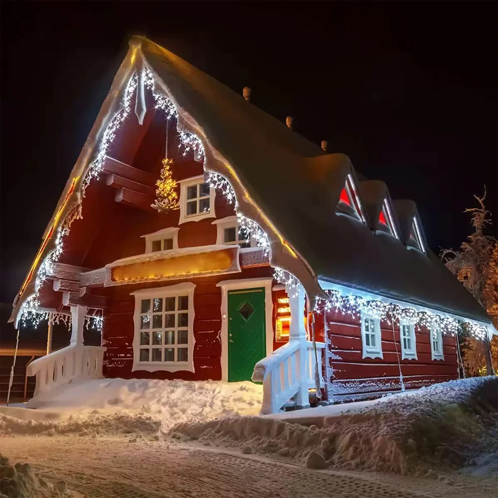 10M Curtain LED Icicle String Lights EU Plug Christmas Garland Droop Light Wedding Garden Street Outdoor Decorative Lighting
10M Curtain LED Icicle String Lights EU Plug Christmas Garland Droop Light Wedding Garden Street Outdoor Decorative Lighting