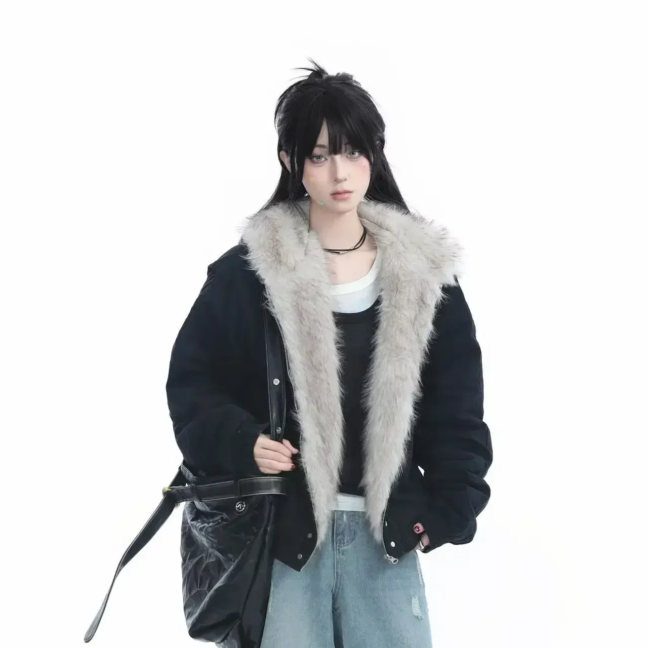 Winter American Retro Fur Collar Women Padded Hooded Cotton-Padded Jacket Plush Casual Street Gothic Harajuku Oversize Coat
Winter American Retro Fur Collar Women Padded Hooded Cotton-Padded Jacket Plush Casual Street Gothic Harajuku Oversize Coat