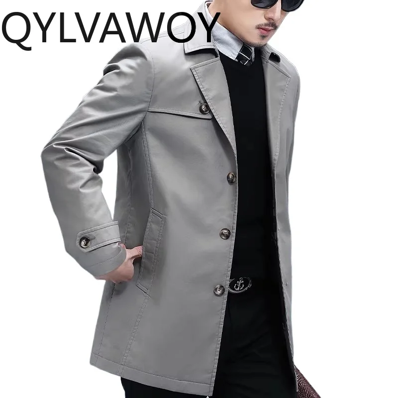 QYLVAWOY 100% Cotton Men's Jackets Spring Autumn Man Trench Coats Single-breasted Outerwear Notched Lapel Men's Clothing Casual
QYLVAWOY 100% Cotton Men's Jackets Spring Autumn Man Trench Coats Single-breasted Outerwear Notched Lapel Men's Clothing Casual