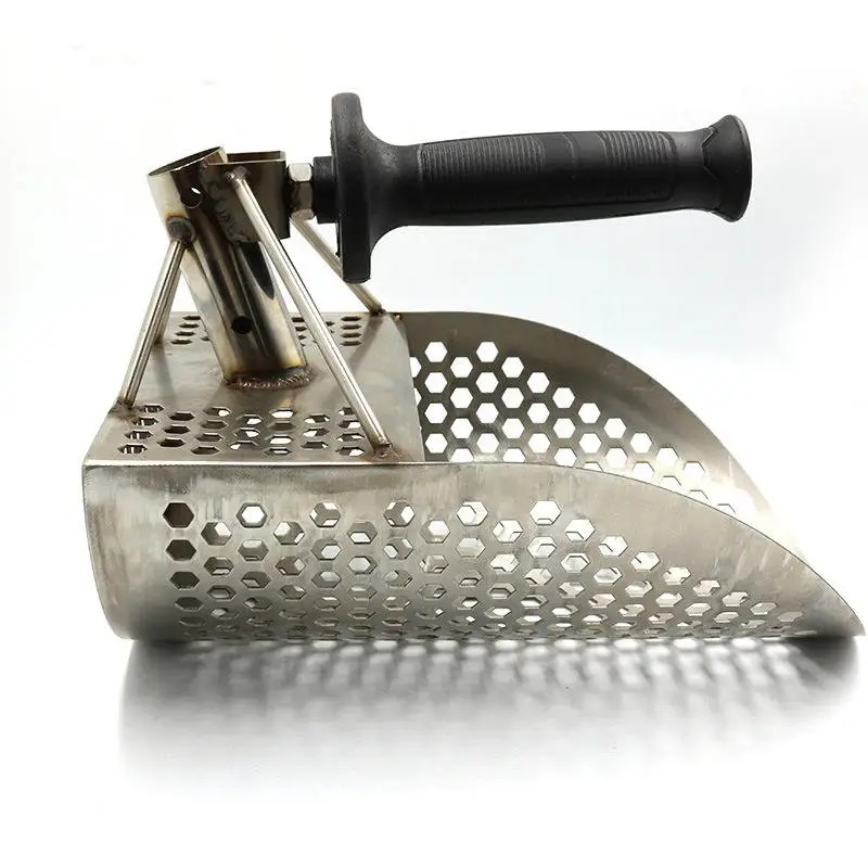Stainless Steel Handheld Metal Detecting Sand Scoop Camping Shovel With Hexahedron Holes
Stainless Steel Handheld Metal Detecting Sand Scoop Camping Shovel With Hexahedron Holes