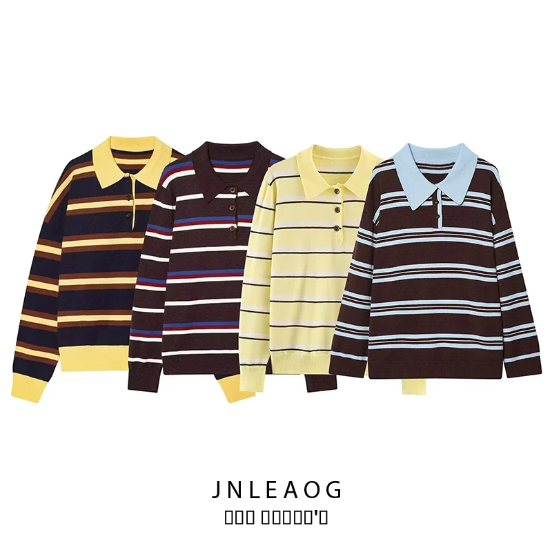 Faionable Striped Knitted irt Women's Loose Fit Long Sve Thermal Polyester Fiber Autumn New Arrival JNLEAOG
Faionable Striped Knitted irt Women's Loose Fit Long Sve Thermal Polyester Fiber Autumn New Arrival JNLEAOG