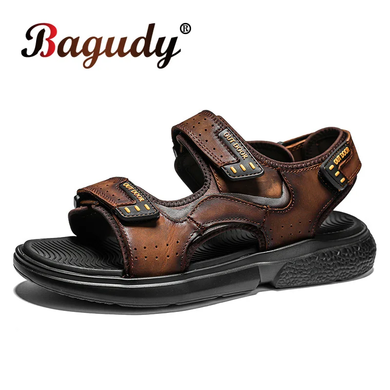 Брендовые летние мужские сандалии из натуральной кожи; Уличные Нескользящие мужские пляжные сандалии; Модные размера плюс мужские летние кроссовки; Большие размеры
Брендовые летние мужские сандалии из натуральной кожи; Уличные Нескользящие мужские пляжные сандалии; Модные размера плюс мужские летние кроссовки; Большие размеры