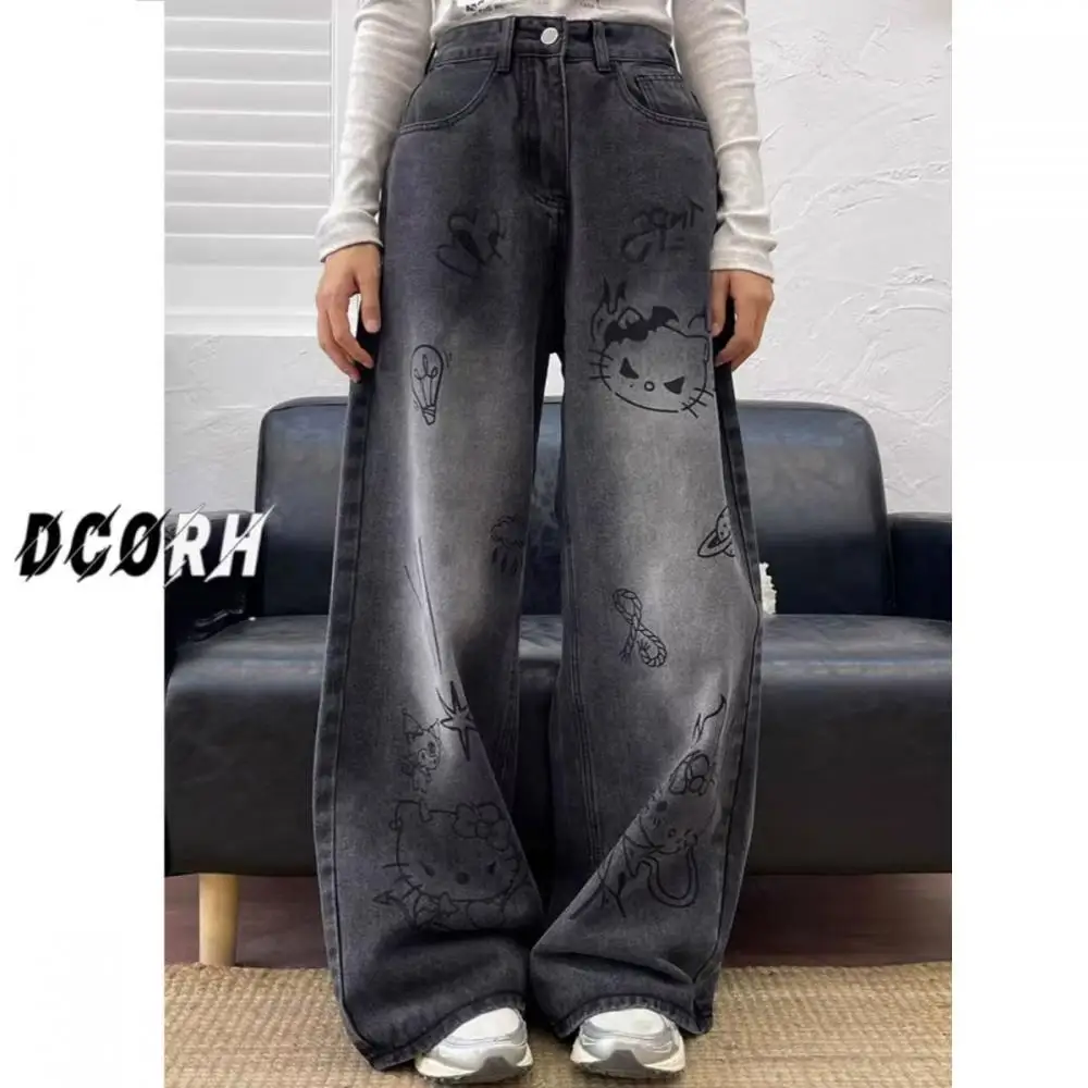Y2K Jeans Hello Kitty Sanrios Anime Kawaii American Style Large Size Women Pants Autumn High Waist Trend Loose Mopping Pants
Y2K Jeans Hello Kitty Sanrios Anime Kawaii American Style Large Size Women Pants Autumn High Waist Trend Loose Mopping Pants