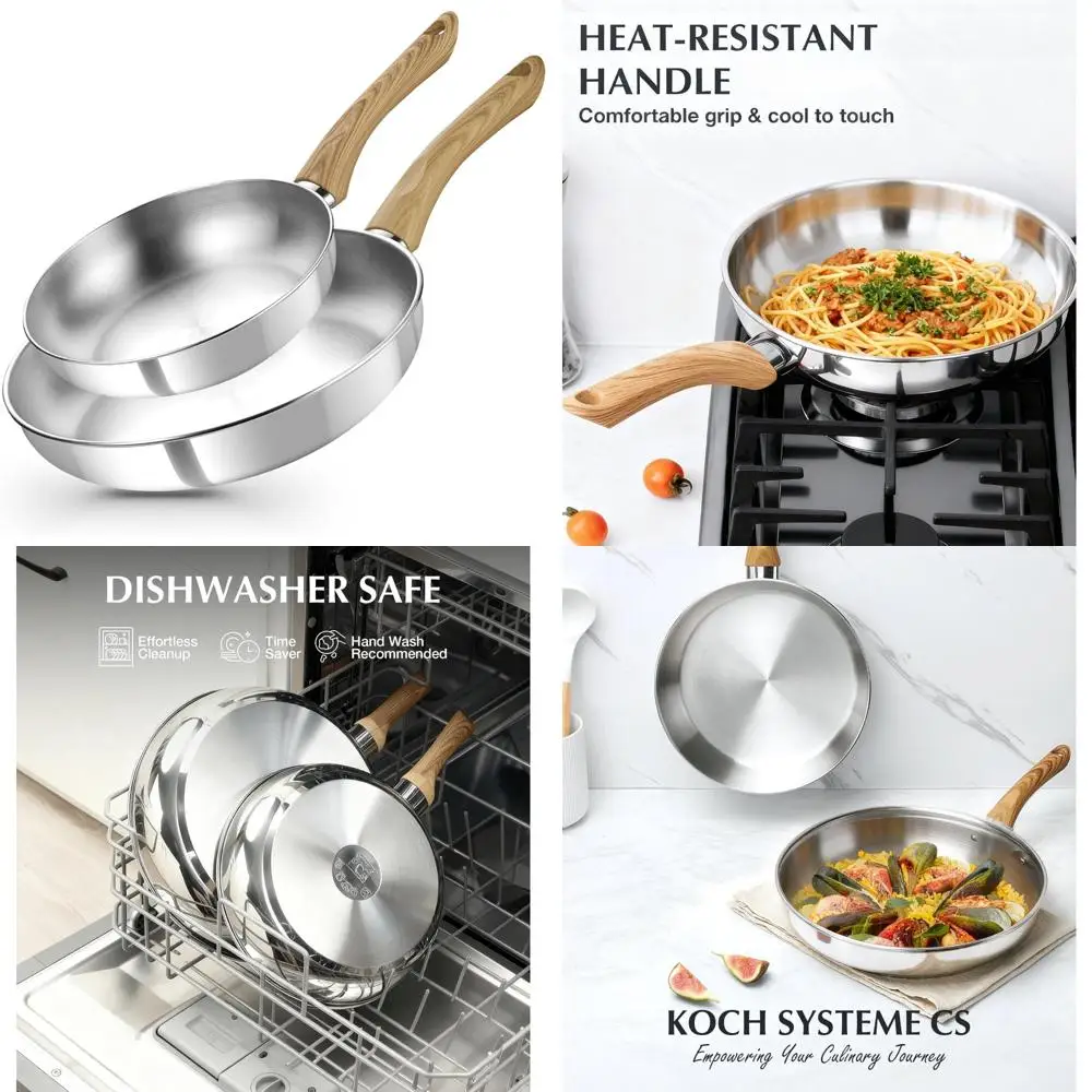 Набор посуды из нержавеющей стали с термостойкими ручками, индукционная совместимость, качество 18/10, трехслойное основание для выравнивания нагрева D
Набор посуды из нержавеющей стали с термостойкими ручками, индукционная совместимость, качество 18/10, трехслойное основание для выравнивания нагрева D