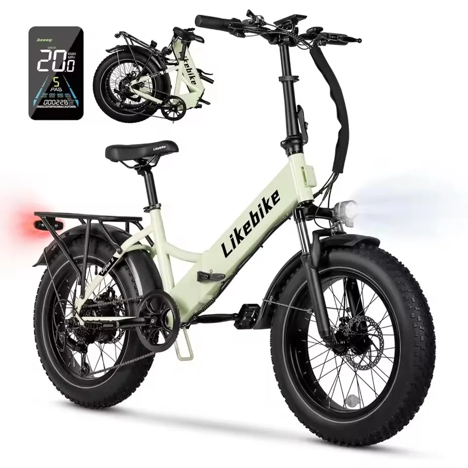 Electric Bike 20" x 4.0 Fat Tire Electric Bicycle,48V Lithium Removable Battery,Peak 720W Folding Ebike for Adult
Electric Bike 20" x 4.0 Fat Tire Electric Bicycle,48V Lithium Removable Battery,Peak 720W Folding Ebike for Adult