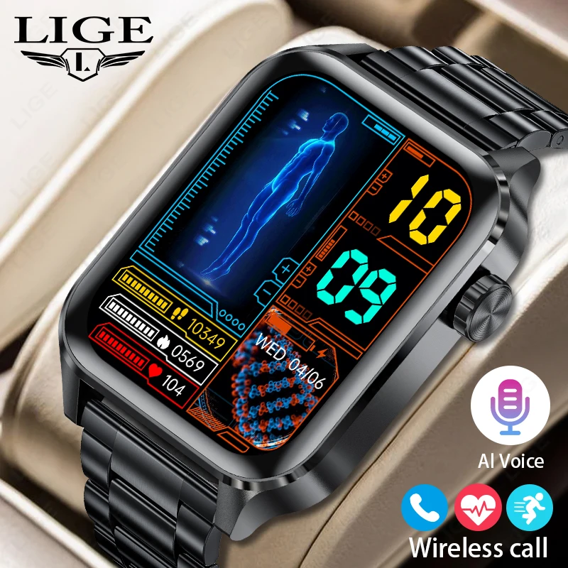 LIGE New 1.85"Voice Assistant Smartwatch Men Heart Rate Health Monitor IP68 Waterproof Sport Fitness Smart Watch for Android iOS
LIGE New 1.85"Voice Assistant Smartwatch Men Heart Rate Health Monitor IP68 Waterproof Sport Fitness Smart Watch for Android iOS