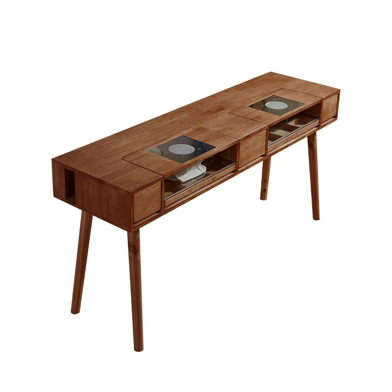 Retro solid wood manicure table and chair set single double oak embossed manicure table with vacuum cleaner
Retro solid wood manicure table and chair set single double oak embossed manicure table with vacuum cleaner