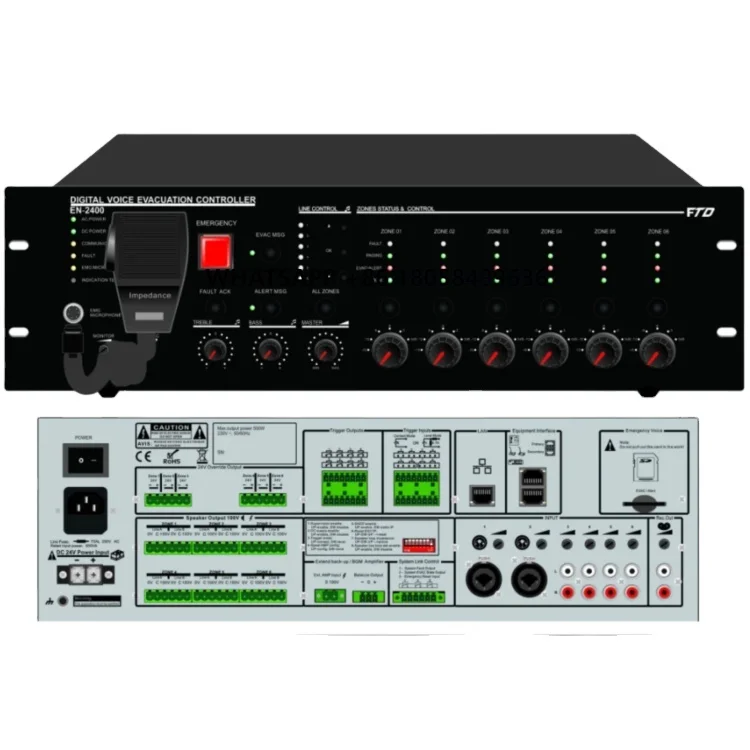 6 Channel Voice Evacuation Amplifier Marine Evacuation System for Amplifier System
6 Channel Voice Evacuation Amplifier Marine Evacuation System for Amplifier System