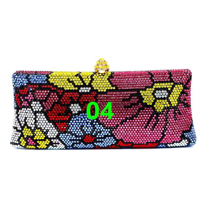 Latest Elegant Luxury Lady Wallet Wedding Dinner Gift Crystal Rhinestone Multicolor Flower Diamond Evening Clutch
Latest Elegant Luxury Lady Wallet Wedding Dinner Gift Crystal Rhinestone Multicolor Flower Diamond Evening Clutch
