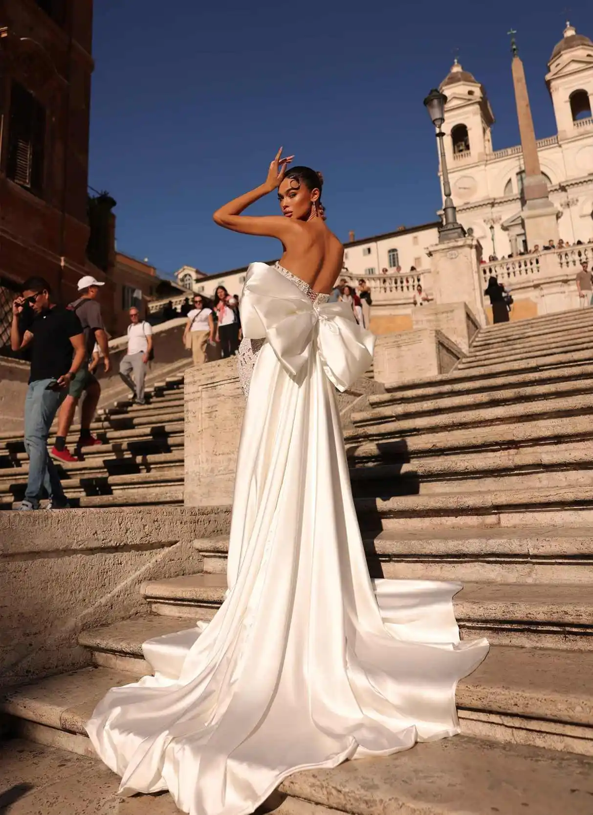 Gorgeous Sequin Crystal Strapless Mermaid Wedding Dress Satin Bow Sweep Train Formal Bridal Gown свадебное платье Customized
Gorgeous Sequin Crystal Strapless Mermaid Wedding Dress Satin Bow Sweep Train Formal Bridal Gown свадебное платье Customized