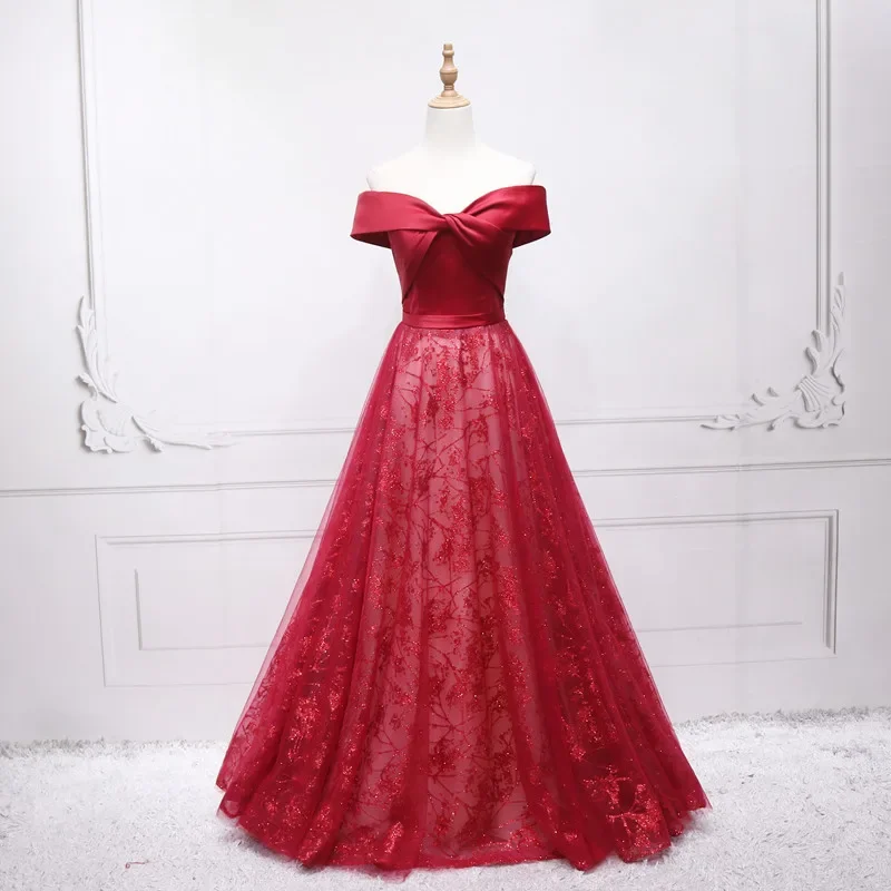 Customized Evening Dress Red Satin Tulle Off the Shoulder Lace Up Floor-Length A-Line Plus size Woman Party Formal Gown B2013
Customized Evening Dress Red Satin Tulle Off the Shoulder Lace Up Floor-Length A-Line Plus size Woman Party Formal Gown B2013