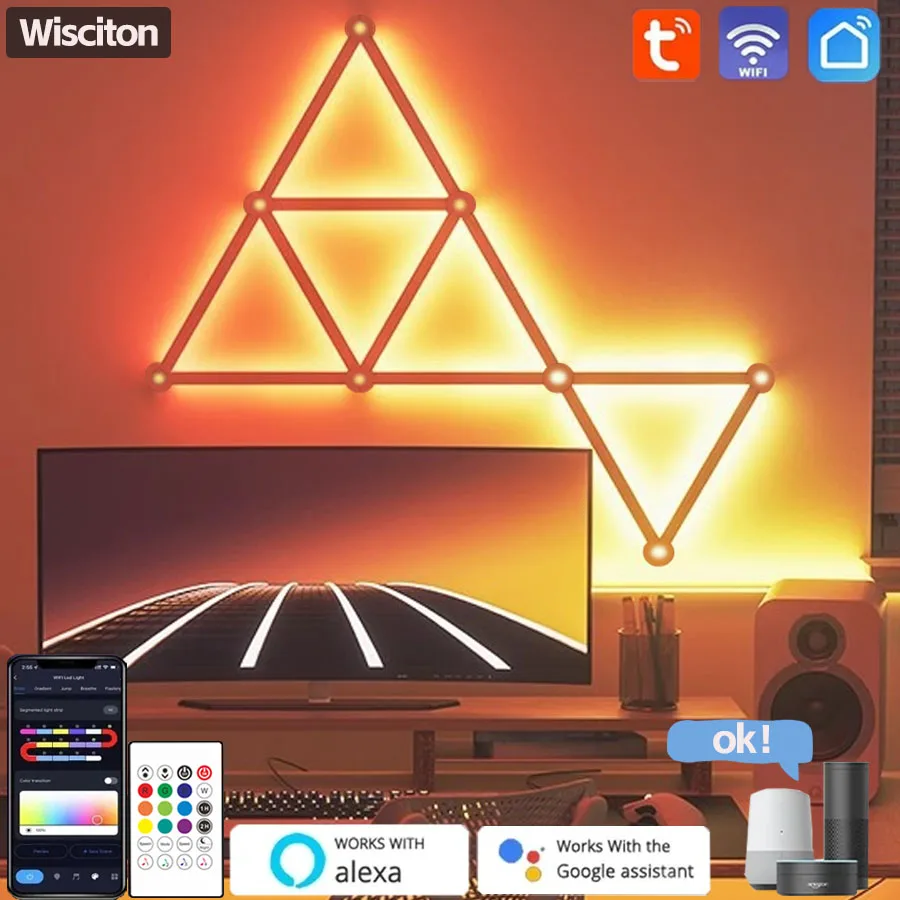 WIFI LED splicing Atmosphere wall light Bar DIY RGBIC Smart night Lights music rhythm TV backlight bedroom game room decoration
WIFI LED splicing Atmosphere wall light Bar DIY RGBIC Smart night Lights music rhythm TV backlight bedroom game room decoration