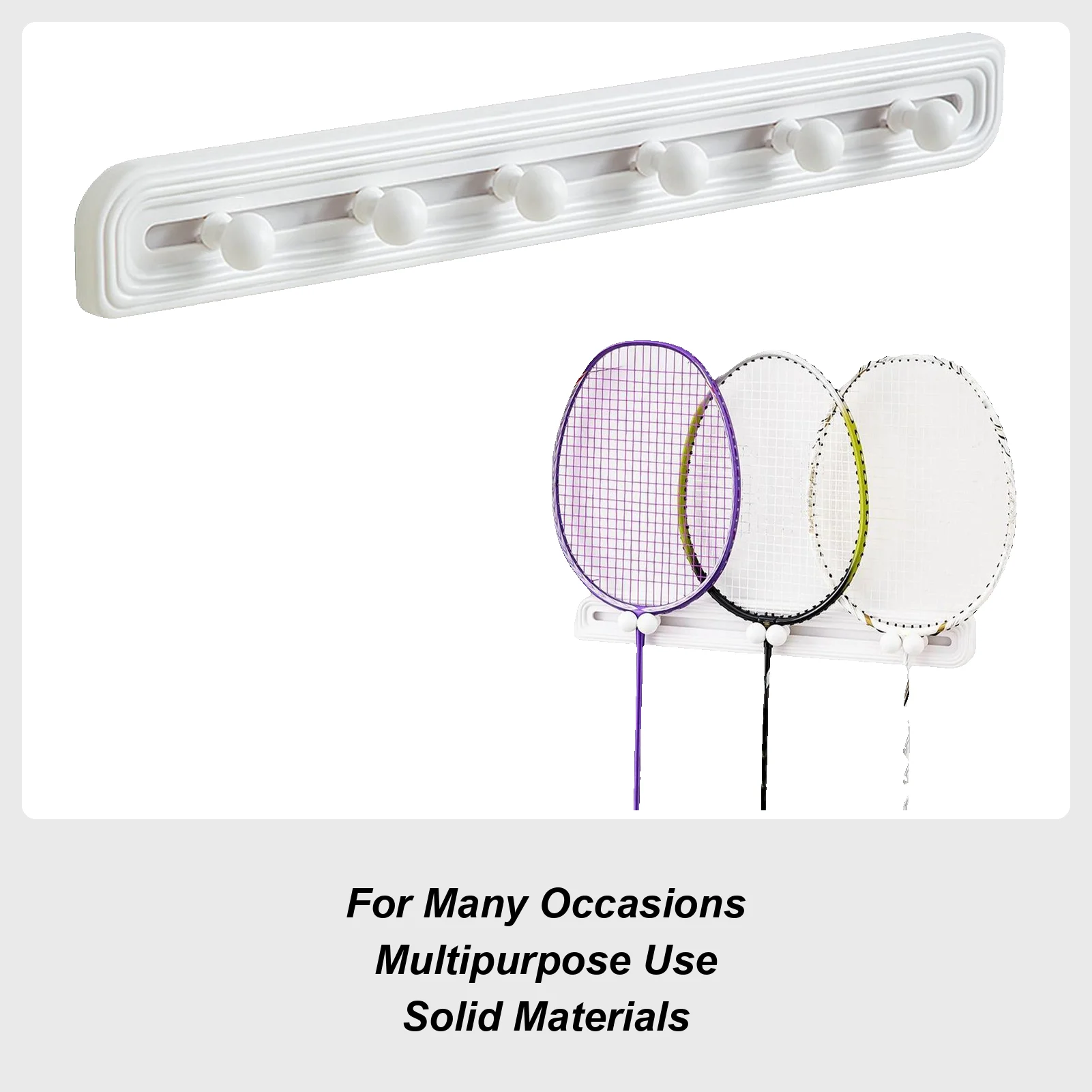 New Wall Mounted Badminton Racket Holder 3-Slots Punch Free Tennis Racket Hanger With Ball Storage Storage Rack Tennis 40*4*5cm
New Wall Mounted Badminton Racket Holder 3-Slots Punch Free Tennis Racket Hanger With Ball Storage Storage Rack Tennis 40*4*5cm