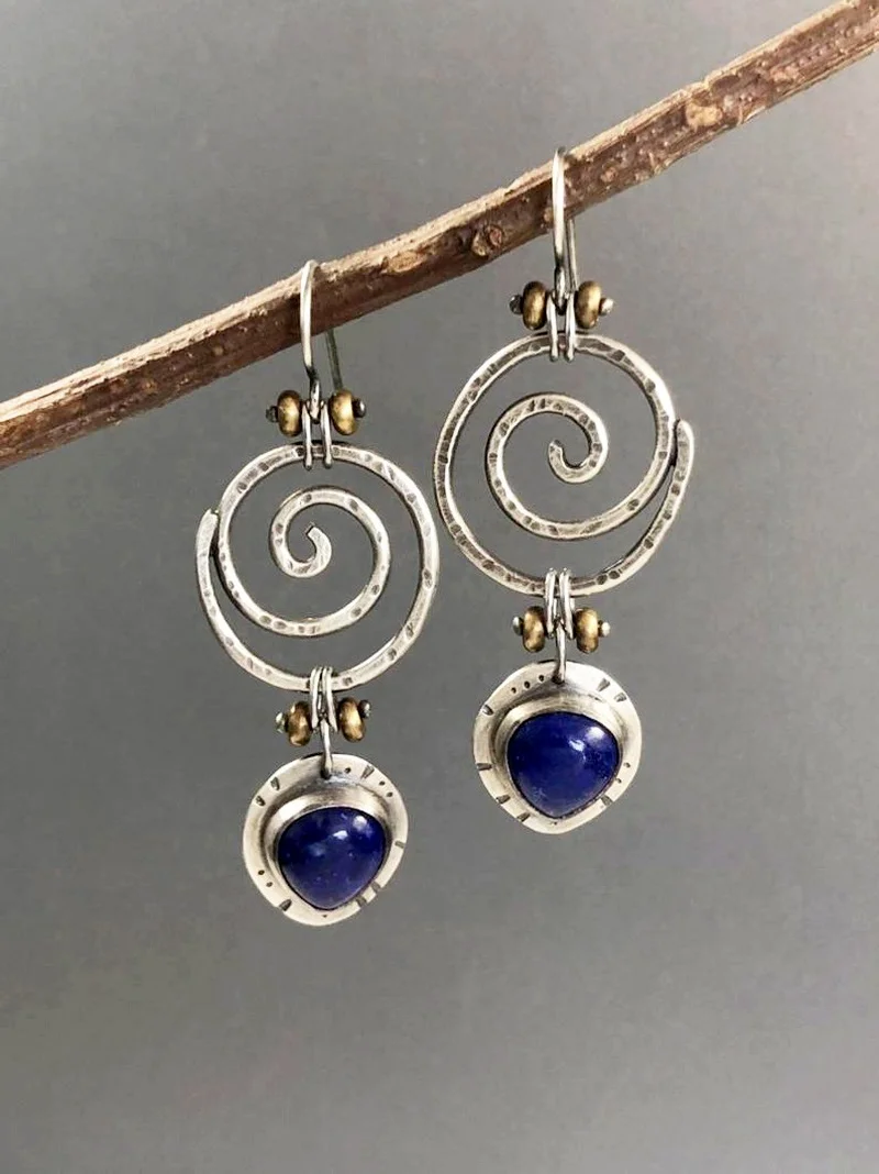 Ethnic Handmade Creative Thai Silver Lapis Lazuli Earrings Retro Exaggerated Pendant Earrings Party Jewelry
Ethnic Handmade Creative Thai Silver Lapis Lazuli Earrings Retro Exaggerated Pendant Earrings Party Jewelry