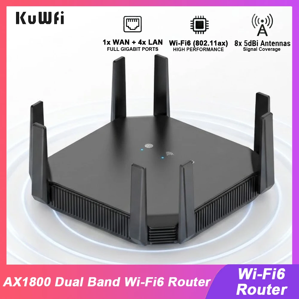 KuWFi AX18000 Dual Band Wi-Fi6 Gigabit Router with 8x 5dBi Antennas Support AP Repeater MESH Mode for Home Office WiFi Expansion
KuWFi AX18000 Dual Band Wi-Fi6 Gigabit Router with 8x 5dBi Antennas Support AP Repeater MESH Mode for Home Office WiFi Expansion