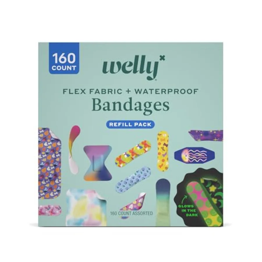 Bandage Large Refill Pack Adhesive Flexible Fabric, Glow-in-the-Dark and Waterproof Bandages Assorted Shapes and Patterns for M
Bandage Large Refill Pack Adhesive Flexible Fabric, Glow-in-the-Dark and Waterproof Bandages Assorted Shapes and Patterns for M