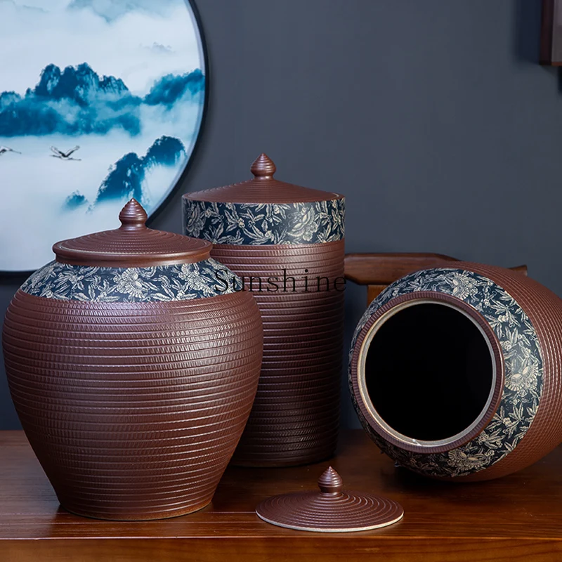Ceramic rice tank with lid household 20/50/100 catties flour tank kitchen vintage storage jar
Ceramic rice tank with lid household 20/50/100 catties flour tank kitchen vintage storage jar