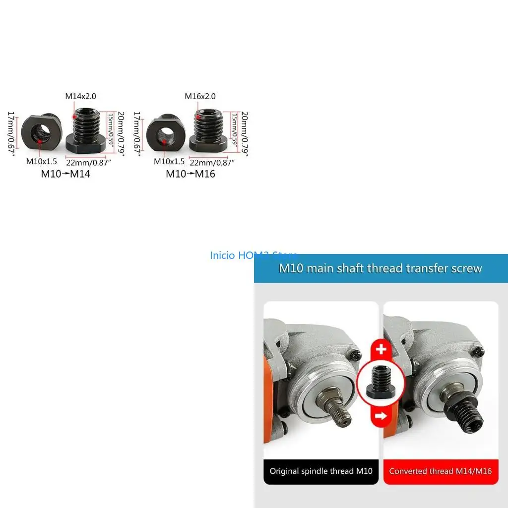 A5YD Easily Screw Conversion M10to M14 Thread Converter for 100Type Angles Grinders Improve Accuracy Tool Set of 2
A5YD Easily Screw Conversion M10to M14 Thread Converter for 100Type Angles Grinders Improve Accuracy Tool Set of 2
