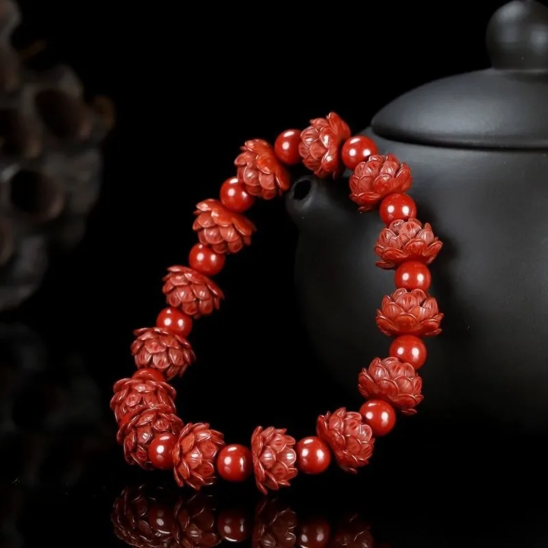 Red Sand Lotus Round Bead Bracelet for Men and Women
Red Sand Lotus Round Bead Bracelet for Men and Women